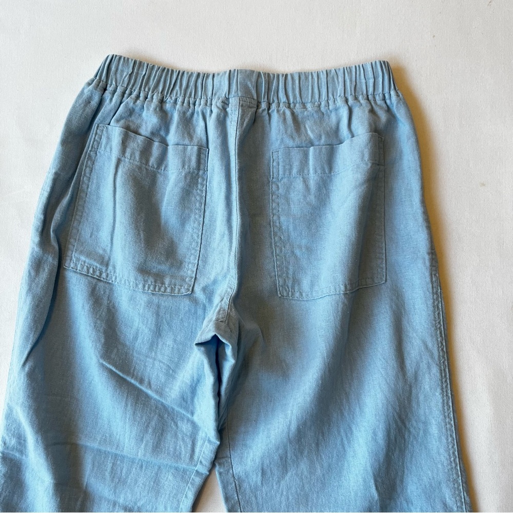 Love Tree pants Small Light blue Linen Viscose Tapered joggers Womens Pull on - Picture 8 of 8